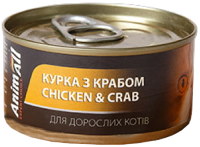 Photos - Cat Food AnimAll Cat Can Adult Chicken with Crab 85 g 
