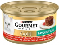 Photos - Cat Food Gourmet Gold Savoury Cake Beef/Tomatoes 85 g 