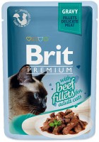Photos - Cat Food Brit Premium Pouch Beef Fillets  24 pcs