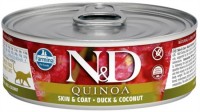Photos - Cat Food Farmina Can Quinoa Skin/Coat Duck 80 g 