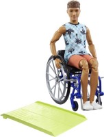 Doll Barbie Ken Doll with Wheelchair and Ramp HJT59 
