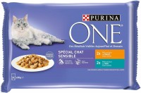 Photos - Cat Food Purina ONE Adult Sensitive Tuna/Chicken Pouch 4 pcs 