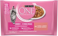 Photos - Cat Food Purina ONE Junior Salmon/Carrots Pouch  4 pcs