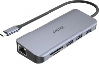 Card Reader / USB Hub Unitek uHUB N9+ 9-in-1 USB-C Ethernet Hub with Dual Monitor, 100W Power Delivery and Dual Card Reader 