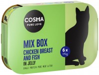 Cat Food Cosma Pure Love Chicken Breast/Fish 6 pcs 