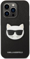 Photos - Case Karl Lagerfeld Saffiano Choupette Head Patch for iPhone 14 Pro 