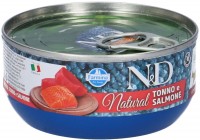 Photos - Cat Food Farmina Natural Adult Tuna/Salmon  140 g