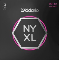 Strings DAddario NYXL Nickel Wound 9-42 (3-Pack) 