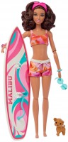 Doll Barbie Beach Doll Surfboard And Puppy HPL69 