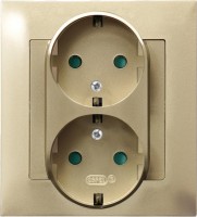 Photos - Socket Ospel Impresja GP-2YSP/28 golden