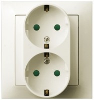 Photos - Socket Ospel Impresja GP-2YSP/27 ivory