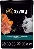 Photos - Cat Food Savory Kitten Pouch Salmon/Carrot in Gravy 85 g 