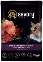 Photos - Cat Food Savory Cat Sterilised Lamb/Cranberry in Gravy 85 g 