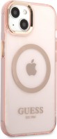 Case GUESS Gold Outline with MagSafe for iPhone 13 