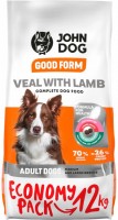 Photos - Dog Food John Dog Adult M/L Veal/Lamb 12 kg 