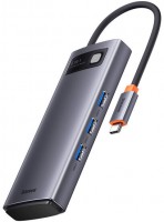 Card Reader / USB Hub BASEUS Metal Gleam Multifunctional 6-in-1 USB-C to 3xUSB-A/USB-C/2xHDMI 