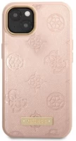 Case GUESS Peony Logo Plate MagSafe for iPhone 13 