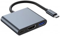 Photos - Card Reader / USB Hub Alogy HUB 3in1 USB C to HDMI + USB-A + USB-C 4K 60Hz 