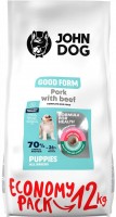 Photos - Dog Food John Dog Puppy Pork/Beef 12 kg 