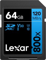 Memory Card Lexar High-Performance 800x SD UHS-I Card BLUE Series 64 GB