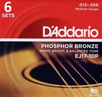 Photos - Strings DAddario Phosphor Bronze 13-56 (6-Pack) 