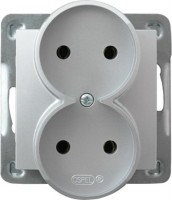 Photos - Socket Ospel Impresja GP-2YR/m/18 silver