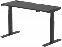 Office Desk Dynamic Air Black Series Slimline with Cable Ports (1400 mm) 