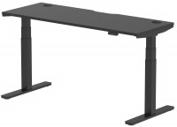 Office Desk Dynamic Air Black Series Slimline with Cable Ports (1600 mm) 