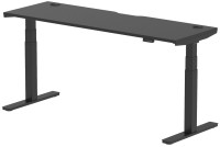 Office Desk Dynamic Air Black Series Slimline with Cable Ports (1800 mm) 