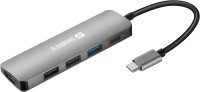 Card Reader / USB Hub Sandberg USB-C Dock HDMI+3xUSB+PD 100W 