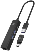 Card Reader / USB Hub Icy Box IB-HUB1439-LAN 