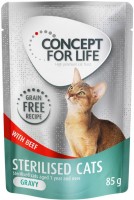 Photos - Cat Food Concept for Life Sterilised Gravy Pouch Beef 12 pcs 