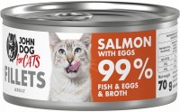 Photos - Cat Food John Dog Adult Salmon/Eggs Fillets 70 g 