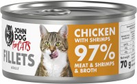 Photos - Cat Food John Dog Adult Chicken/Shrimps Fillets 70 g 