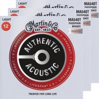 Strings Martin Authentic Acoustic Lifespan 2.0 Phosphor Bronze 12-54 (3-Pack) 