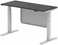 Office Desk Dynamic Air Black Series Slimline with Cable Ports with Panel (1400 mm) 
