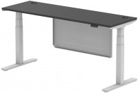 Office Desk Dynamic Air Black Series Slimline with Cable Ports with Panel (1800 mm) 