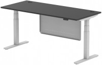 Office Desk Dynamic Air Black Series with Cable Ports with Panel (1800 mm) 