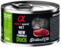 Photos - Cat Food Alpha Spirit Cat Canned Sterilized Duck 200 g 