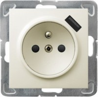 Photos - Socket Ospel Impresja GP-1YZPUSB/m/27 ivory