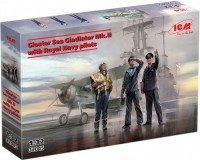Model Building Kit ICM Gloster Sea Gladiator Mk.II With Royal Navy Pilots (1:32) 