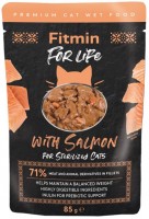 Photos - Cat Food Fitmin For Life Sterilized Salmon in Sauce 85 g 