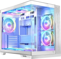 Computer Case MODECOM VOLCANO PANORAMA APEX ARGB 3F white