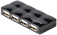 Photos - Card Reader / USB Hub Belkin Hi-Speed USB 2.0 4-Port Mobile Hub 