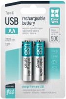 Photos - Battery ColorWay 2xAA 2220 mAh USB Type-C 