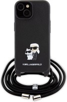 Case Karl Lagerfeld Crossbody Saffiano Metal Pin Karl & Choupette for iPhone 15 