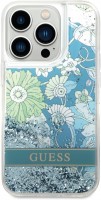 Case GUESS Flower Liquid Glitter for iPhone 14 Pro Max 