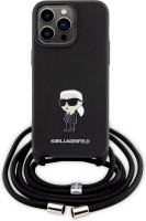 Case Karl Lagerfeld Crossbody Saffiano Metal Pin Karl & Choupette for iPhone 15 Pro Max 