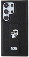 Photos - Case Karl Lagerfeld Gripstand Saffiano Karl&Choupette Pins for Galaxy S24 Ultra 