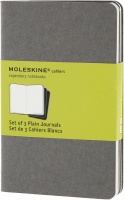 Photos - Notebook Moleskine Set of 3 Plain Cahier Journals Pocket Pebble Grey 